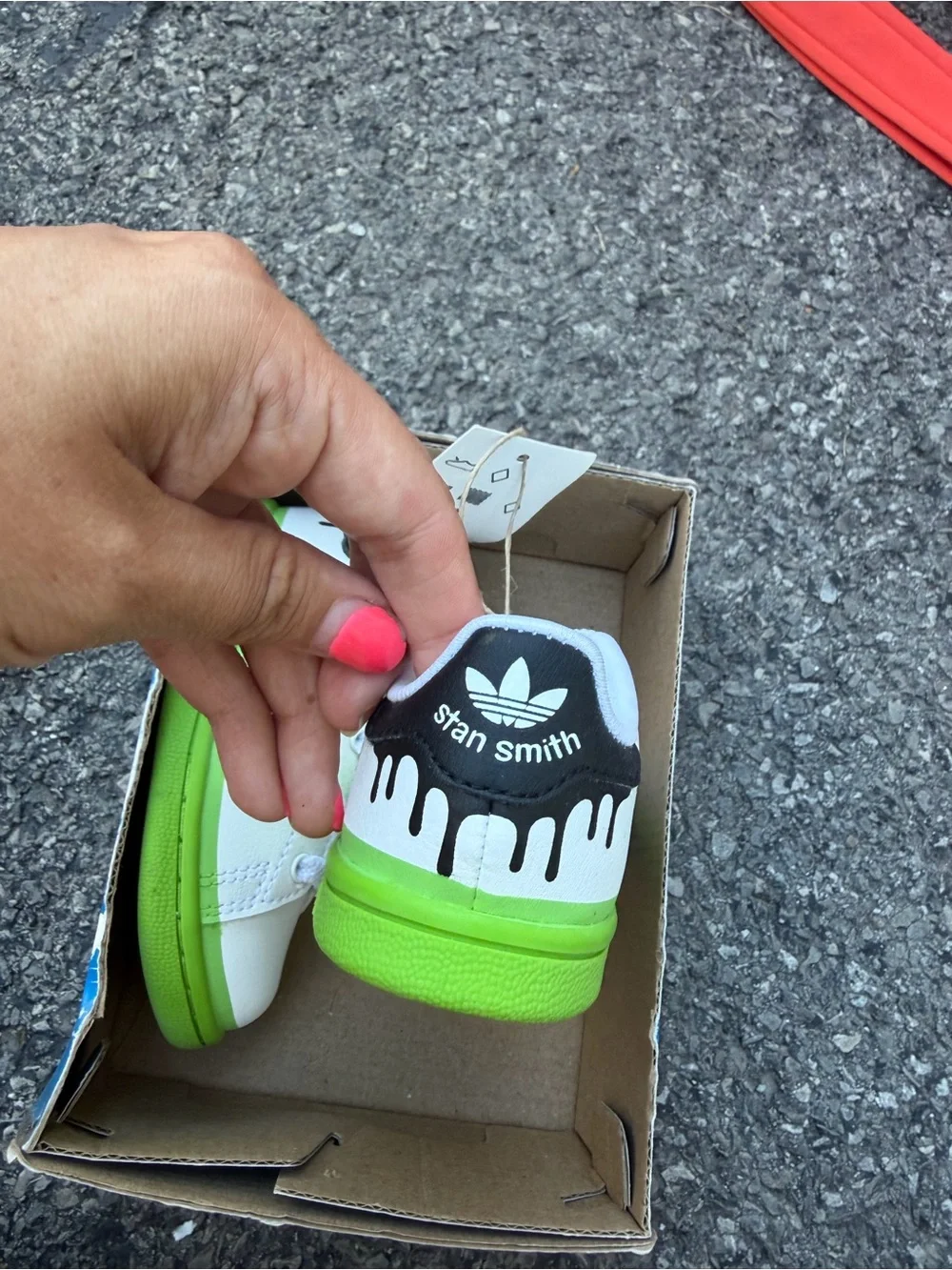 Toddler White and Bright Green Sneakers - Stan Smith Style